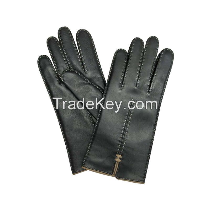 Harris Tweed Leather Gloves for Men