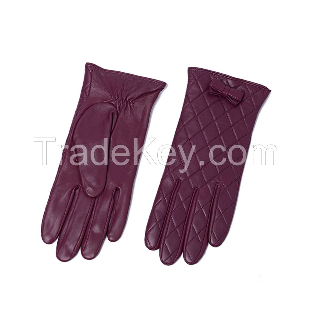 Embroidered Leather Gloves 