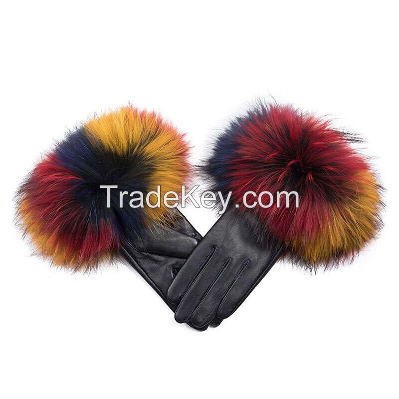 Fox Fur Leather Gloves 