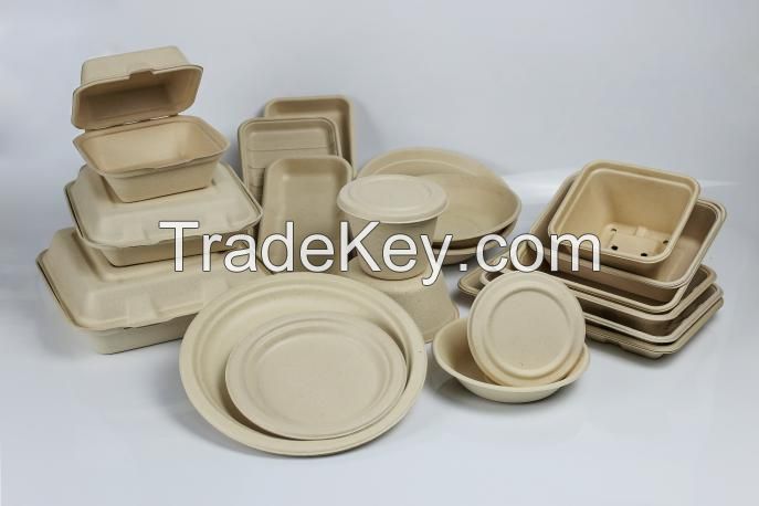 compostable plate , tray , bowl , cup 