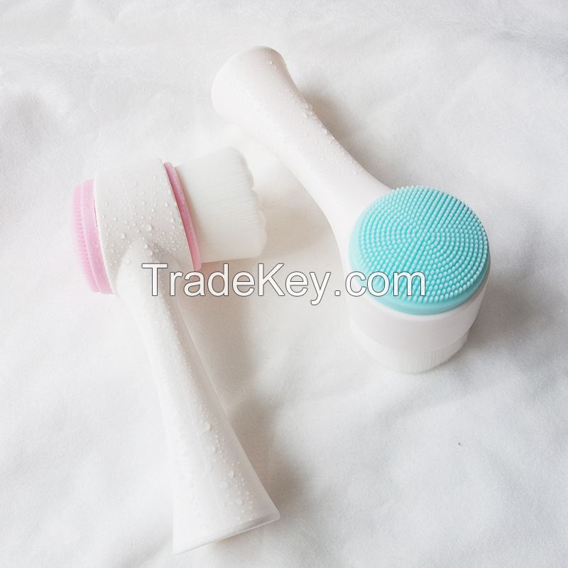 soft bristle station cleansing brush 3D double face cleansing brush manual cleansing brush deep cleaning