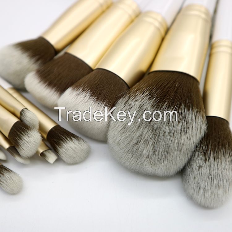 Peal White Series high quality makeup brushes 12 set of brushes