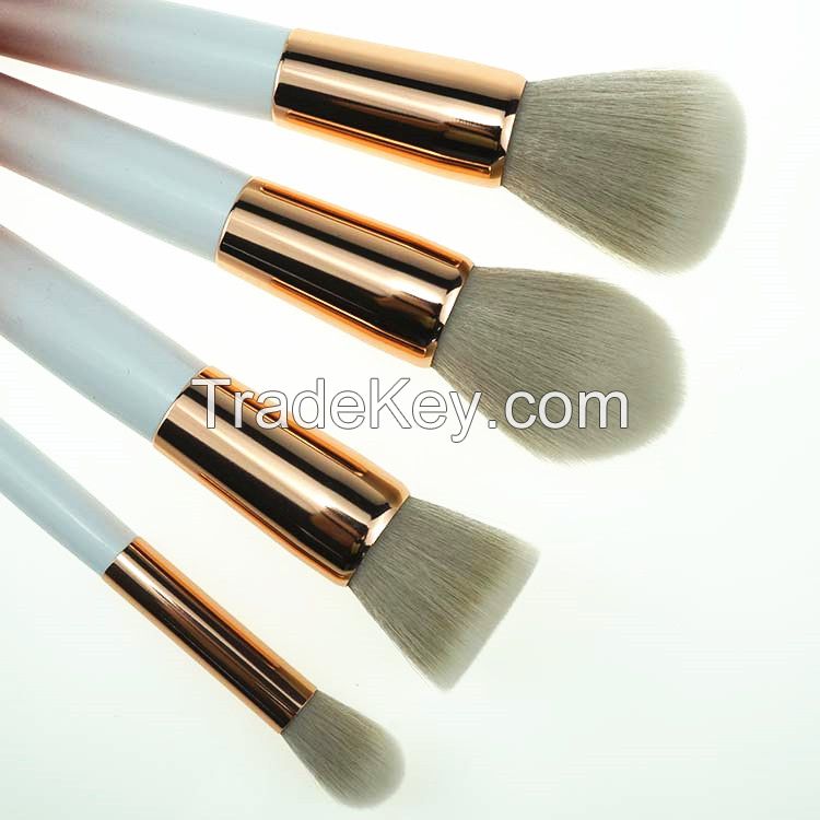 12 Pieces 2 color handle with Charcoal grey synthetic hair Classic Makeup brush for maquillaje