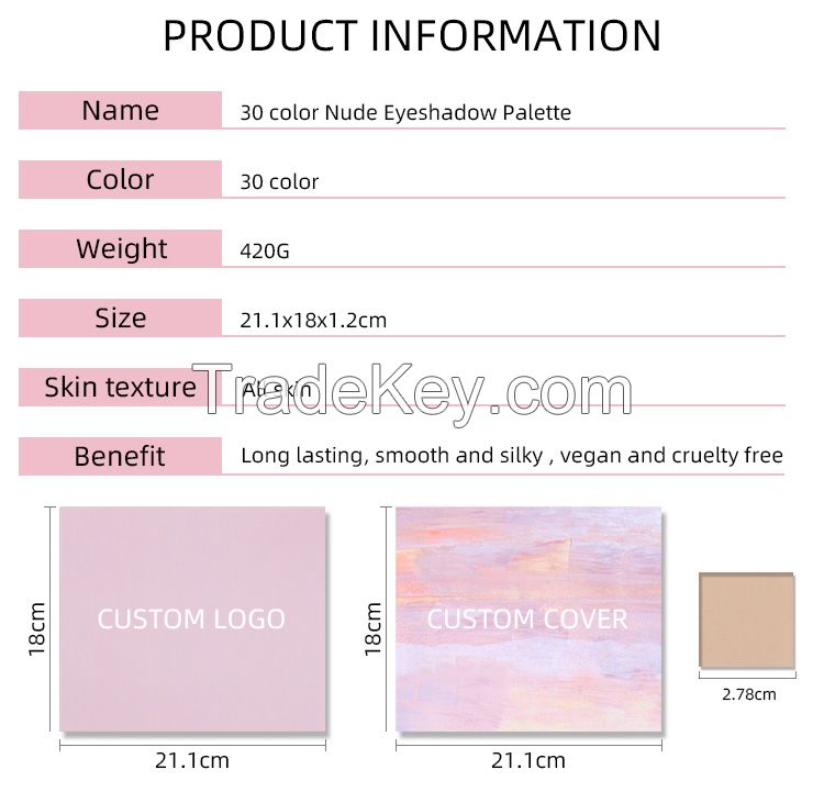  Newest mude eye shadow palette 30 color custom private label
