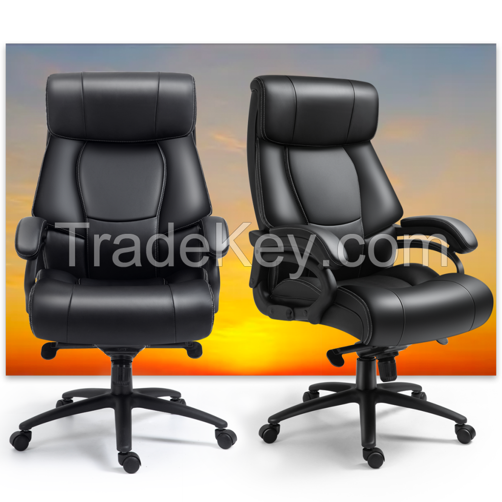 High Back Luxury Boss Executive Manager Synthetic Leather PU Black Swivel Ergonomic Armrest Home Furniture Office Chairs