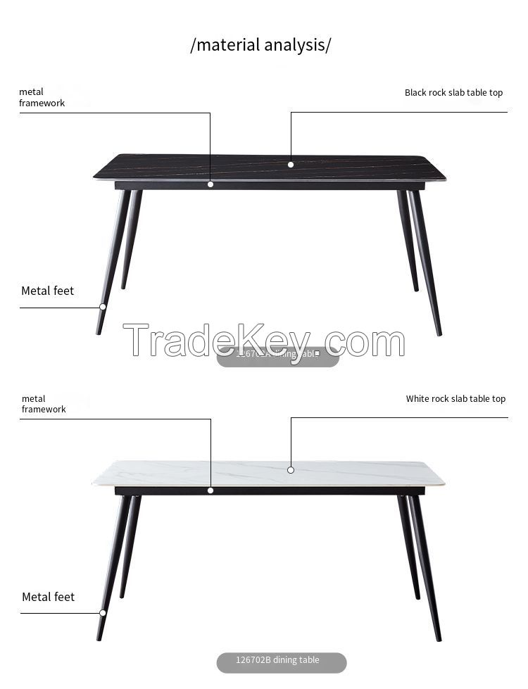 Quanu 126702 Luxury modern dining room furniture sintered stone home furniture dining room table sets 6 chairs