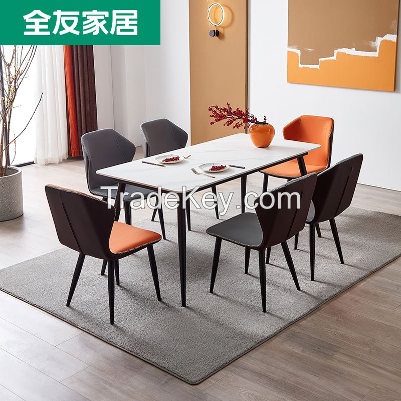 Quanu 126702 Luxury modern dining room furniture sintered stone home furniture dining room table sets 6 chairs