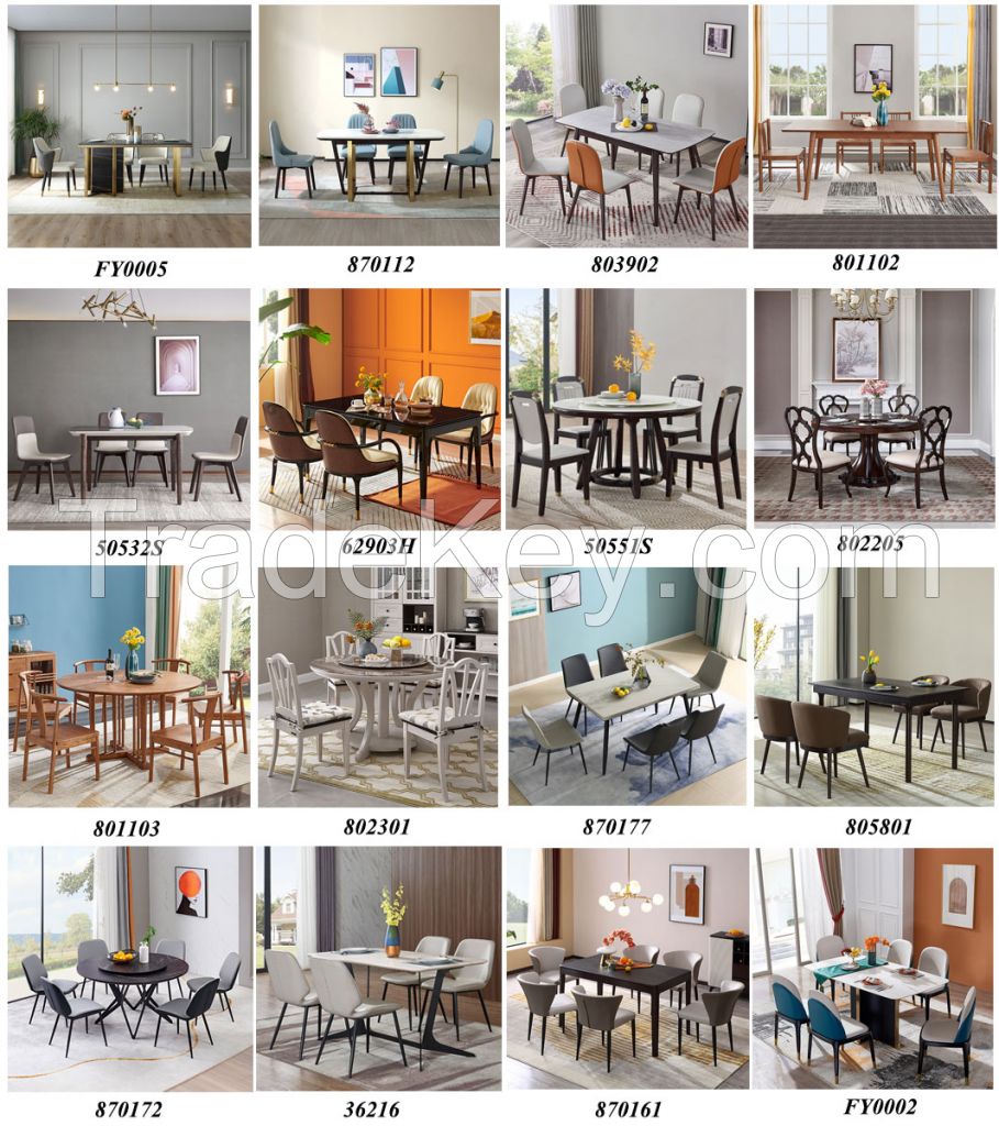 Quanu 126702 Luxury modern dining room furniture sintered stone home furniture dining room table sets 6 chairs