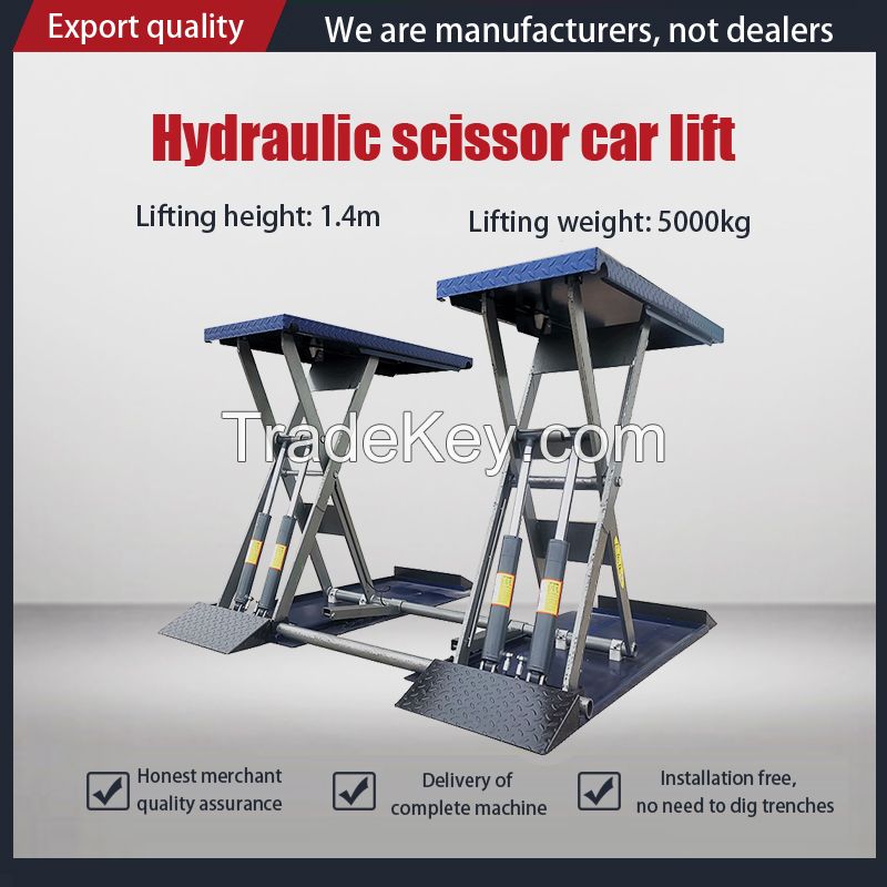 5000KG Hot Sale scissor car lift Professional 4 Cylinders  Car elevator