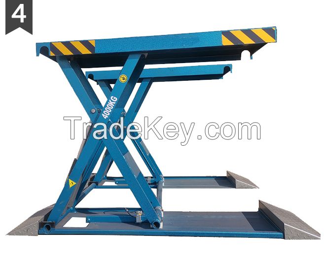 4000kg Garage Equipment Car Vertical Lifter Scissor Lift Price 4T Capacity