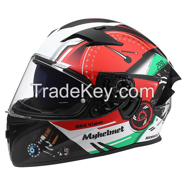 2021 New Sports Unique DOT Approved Double Visor Full Face Motorcycle Helmets