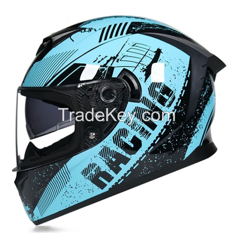 2021 New DOT Approved Double Visor Full Face Motorcycle Helmet
