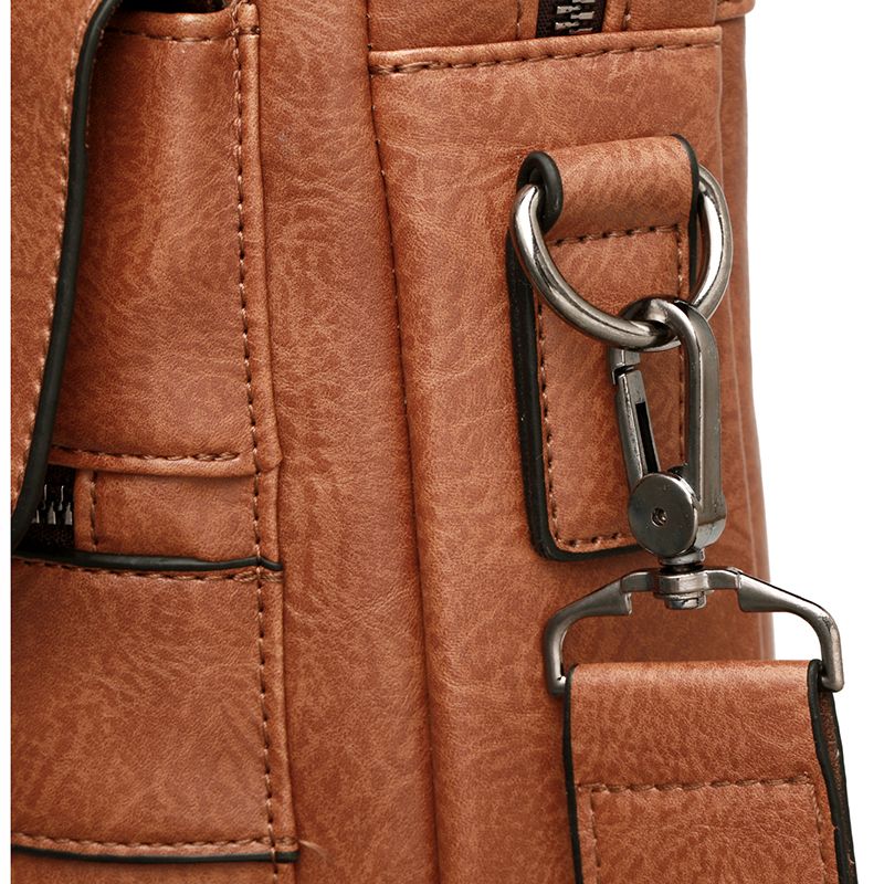 Custom logo PU Leather Mens Laptop Briefcase Bag for Men