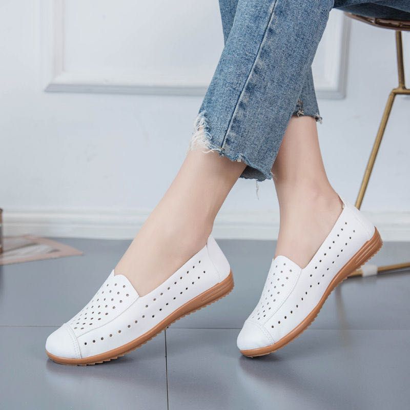PU Leather Shoes Lady White