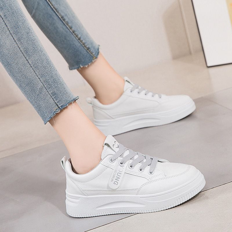 Lady White Trainers Pu Leather