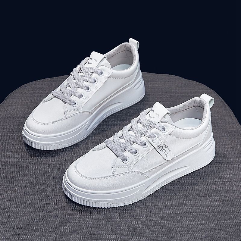Lady White Trainers Pu Leather