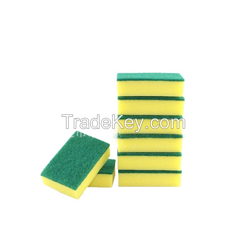 Yellow Green Sponge Pad Powerful Kitchen Cleaning Polyurethane for Kitchen Cleaning Use Polyester+polyurethane Sponge PU Foam