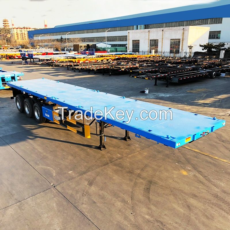 3 axle 40 ft flatbed container semi trailer