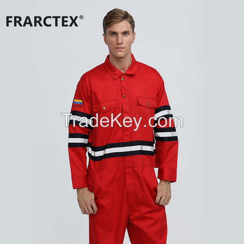 wholesale mens 100 cotton fireproof workwear  reflective flame retardant mining uniform coverall for work