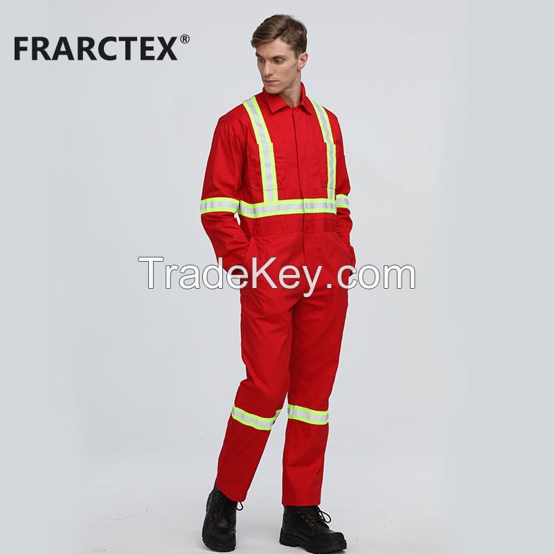 Red Functional Fire Retardant Frc Safety Pilot Clothing Anti Flame Workwear Overalls For Men