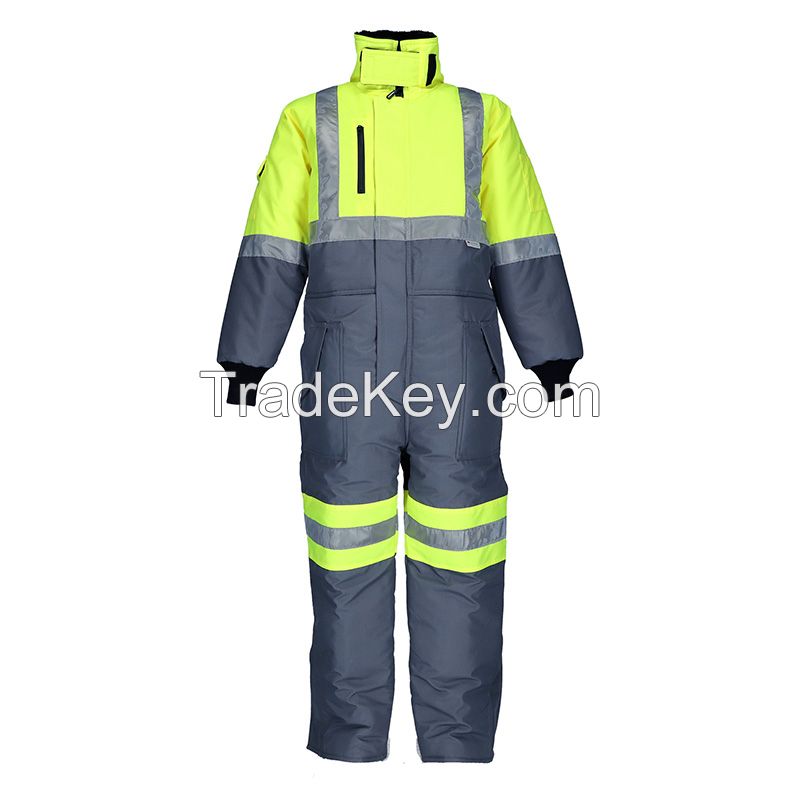 Customized men ultima coverall workwear 100% polyester industrial reflective coverall