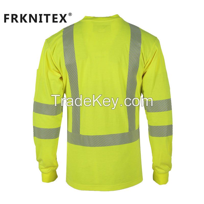 wholesale hi vis long sleeve safety high visibility long sleeve reflective construction work shirt