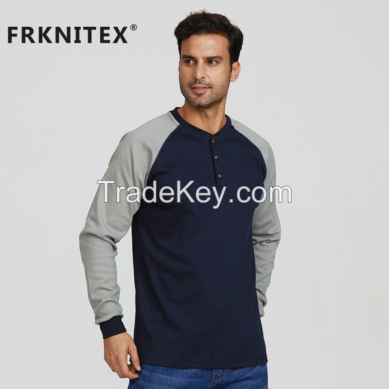 Wholesale 100% cotton custom 100%cotton lightweight fr henley work shirts