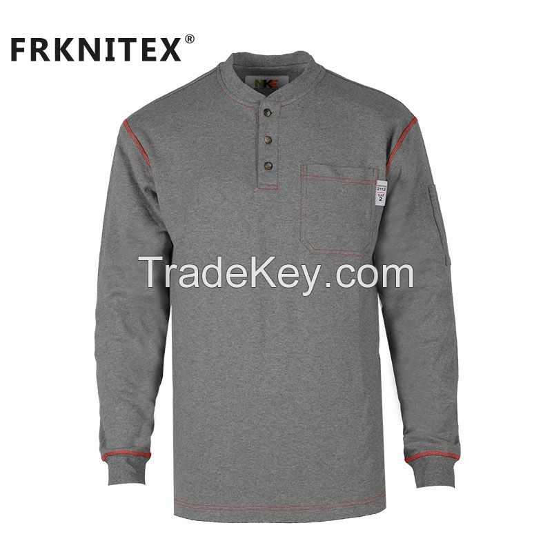 Wholesale Custom 100% Cotton FR Henley Work Shirt