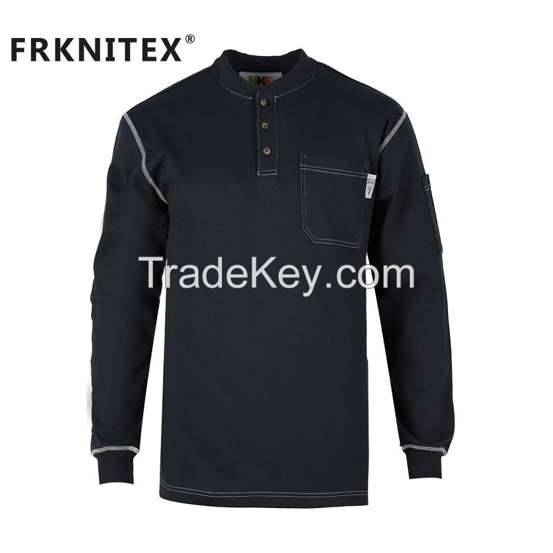Wholesale custom 100% cotton lightweight fr henley work shirts