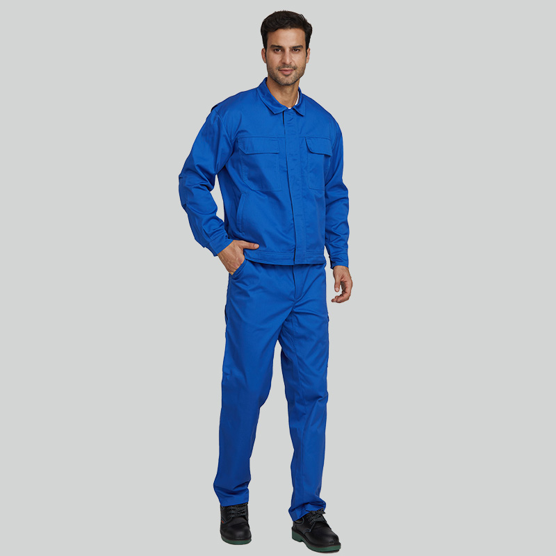 Wholesale custom industrial safety electrician uniforms construction clothing blue wear rough workwear for mining