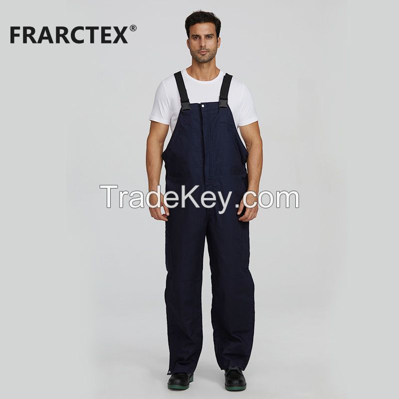 FRARCTEX Mens Fire Resistant Insulated welding bib cargo pants safety overall workwear with side pockets