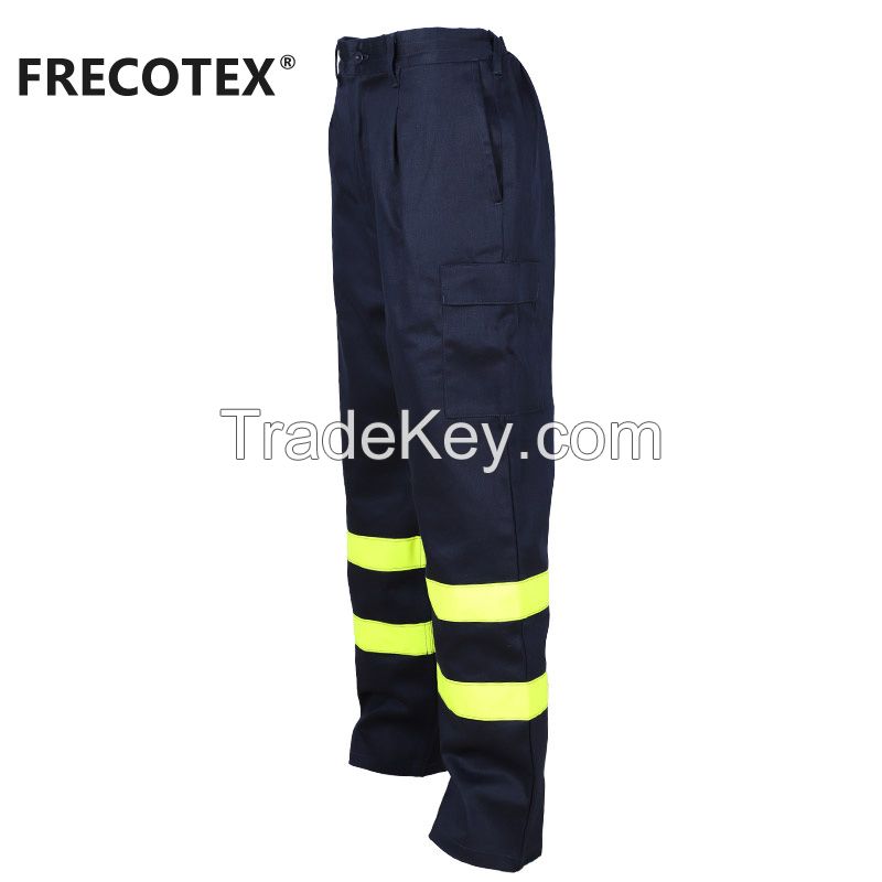 wholesale mens navy black cotton high vis construction work wear trousers with multi pocket