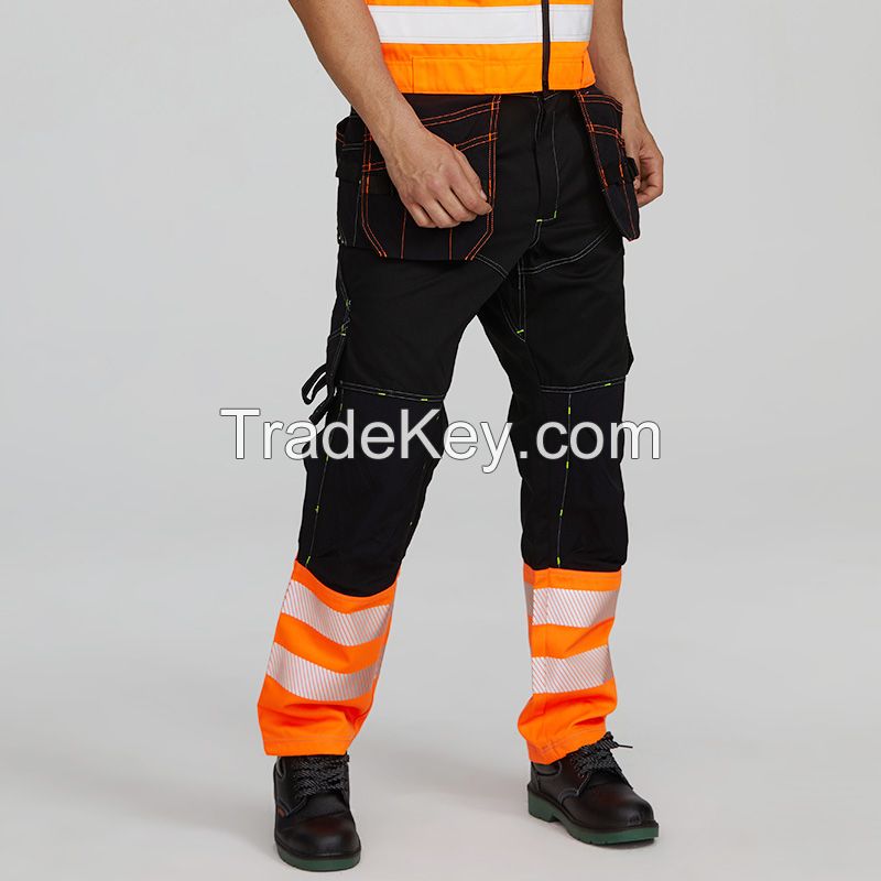 mens construction work clothes work wear reflective tape workwear safety cargo stretch pants