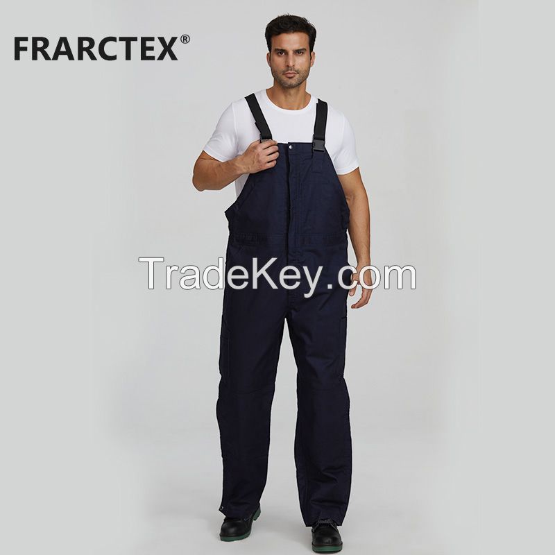 FRARCTEX Mens Fire Resistant Insulated welding bib cargo pants safety overall workwear with side pockets