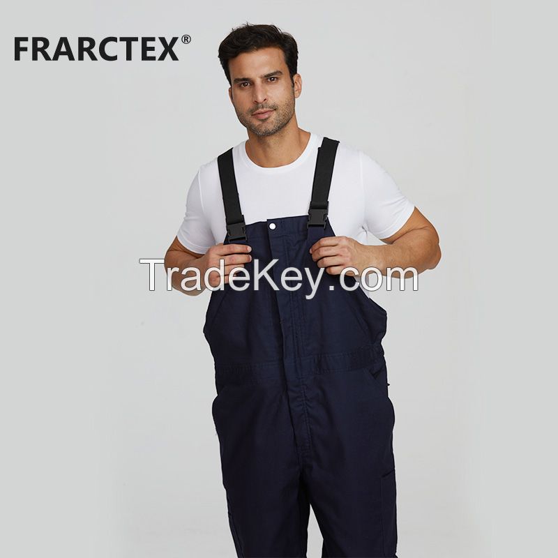 FRARCTEX Mens Fire Resistant Insulated welding bib cargo pants safety overall workwear with side pockets