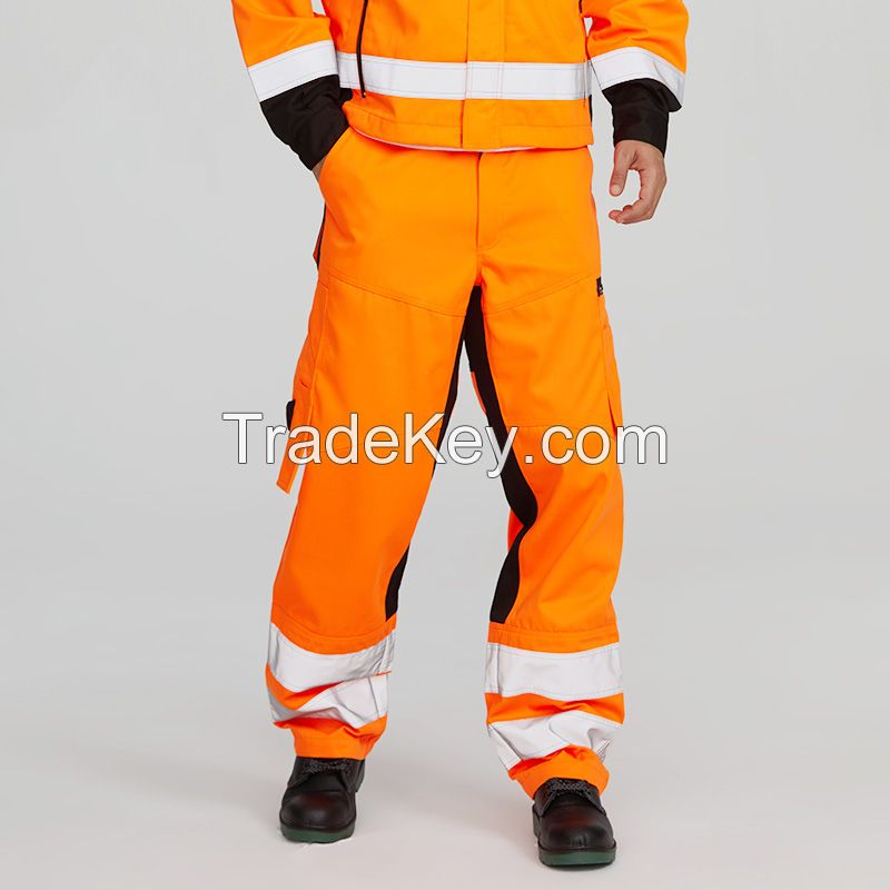 Wholesale Mens Working Pants Workwear Safety Construction Reflective Safety Cargo Stretch Wears Work Pants