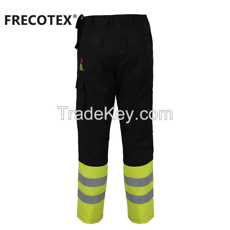 Black High Vis Multi Pocket Stretch Work Wear Welding Construction Safety Workwear Trousers