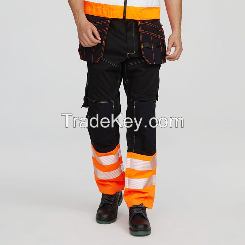 Xinke Protective Orange work Fireproof Mens Six Pocket Short Half Denim 3/4 Work Cargo Pants