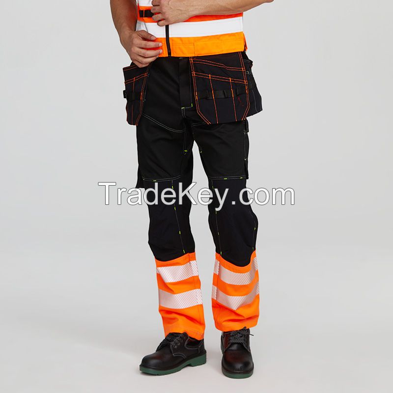 mens construction work clothes work wear reflective tape workwear safety cargo stretch pants