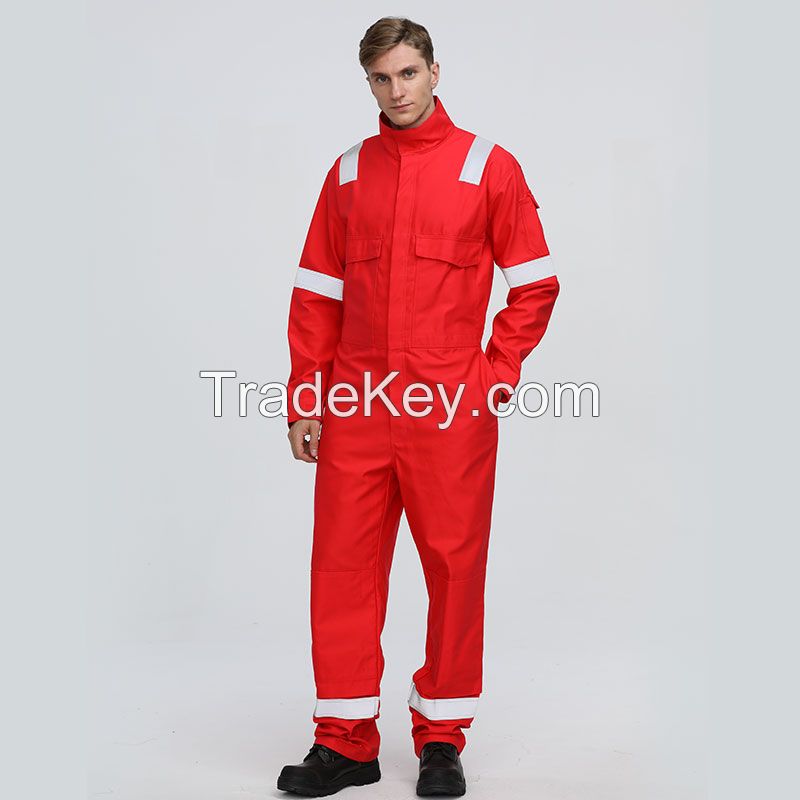 Customized offshore red anti fire resistant flame resistant mechanics welder fireproof safety fr coverall for oil and gas