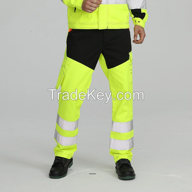 FRECOTEX cotton reflective safety work clothes work pants with reflector