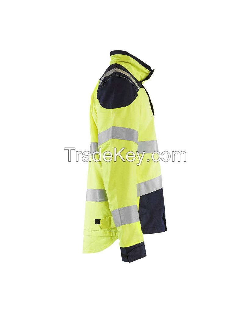 Custom Construction wear work jacket with reflective stripes