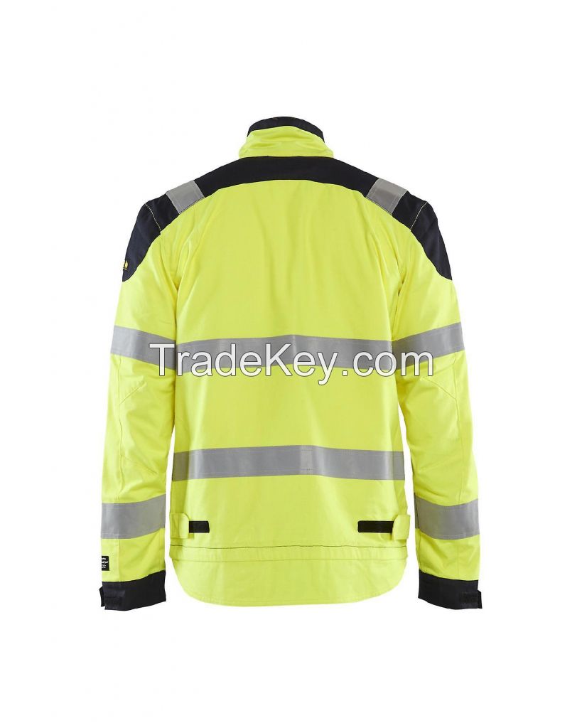 Custom Construction wear work jacket with reflective stripes