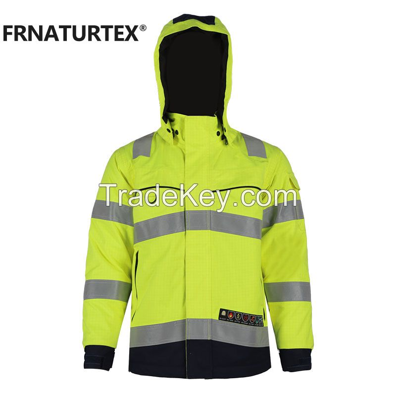 Xinke Protective fr insulated fire resistant Inherent multinorm construction mining winter jacket