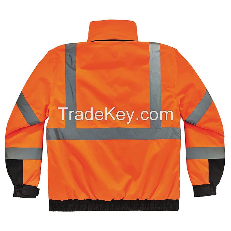 Wholesale welder working wear safety welding Windproof and water-resistant jacket with reflective for construction