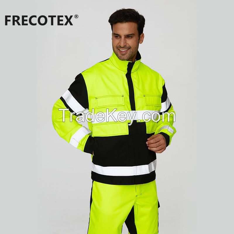 custom workwear fire retardant industrial long work flame retardant workwear jacket  for mens