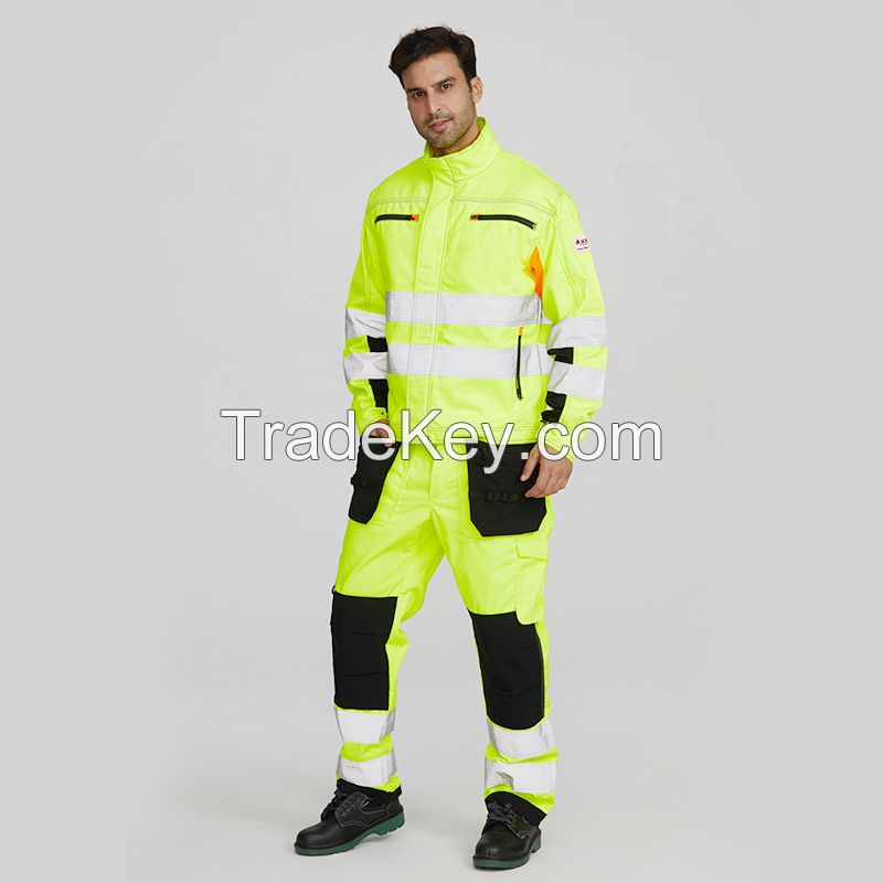 Custom Mens OEM Work Safety Workwear Reflective Working industrial work uniformJacket