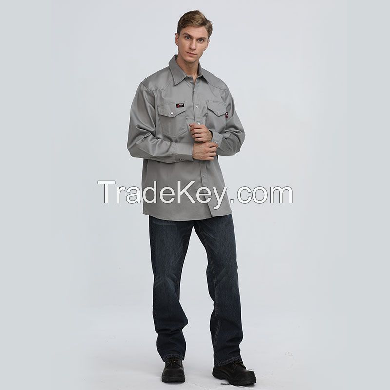 Long Sleeve Safety Work Construction Working Fire Resistant Work Shirts