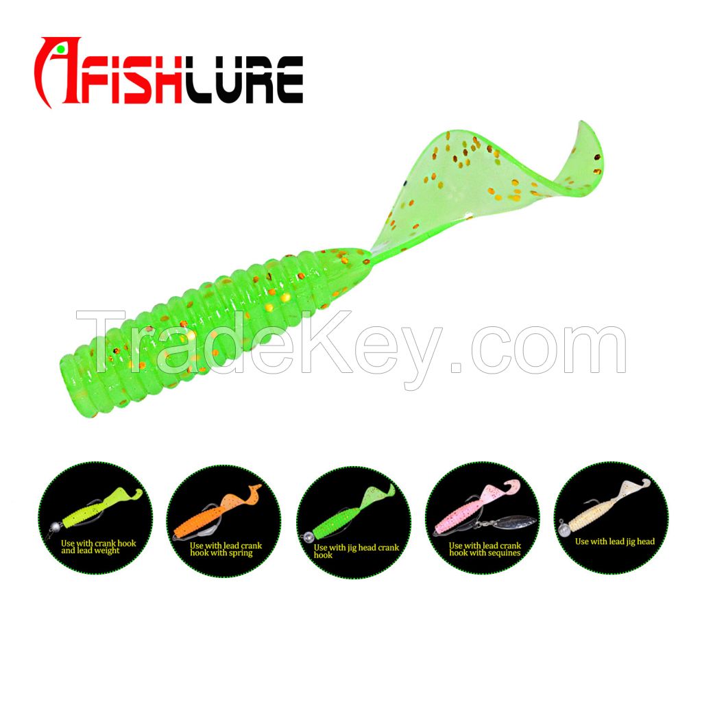 Luminous Curly Tail Soft Worm Bait