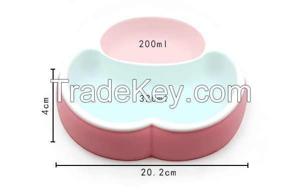 Safe Silicone Baby Suction Plates - Toddler Divided Plate, Dishwasher and Microwave Safe 